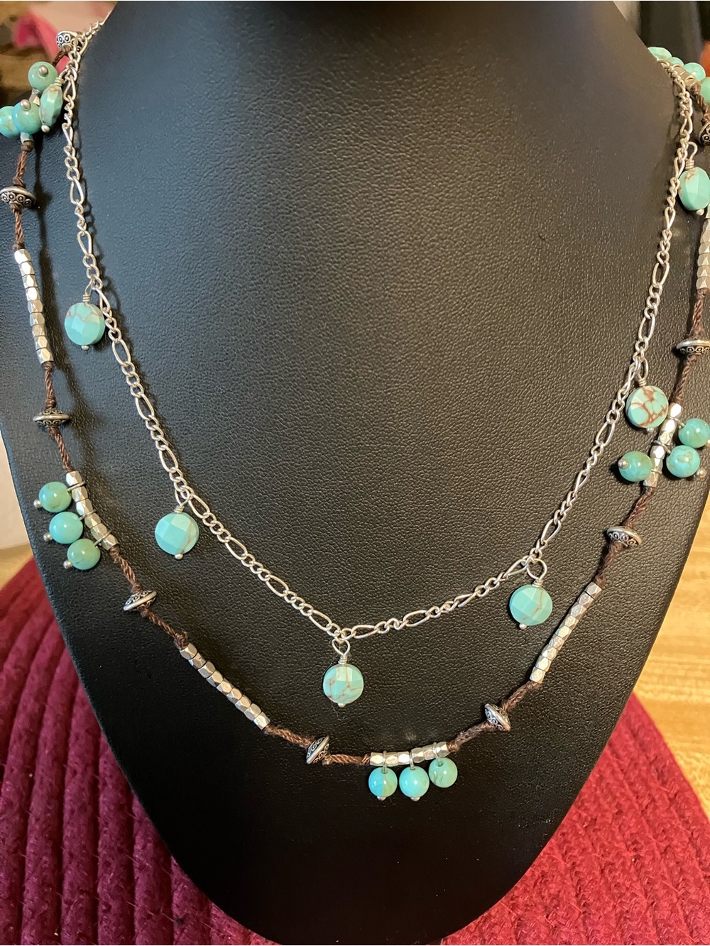 🌸Lucky Brand Layered Turquoise Bead Necklace
